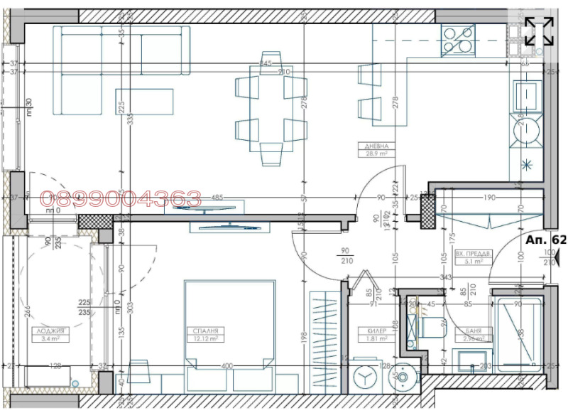 Продава  2-стаен, град Варна, Възраждане 1 •  115 000 € • ID 50160131 — holmes.bg - [1] 
