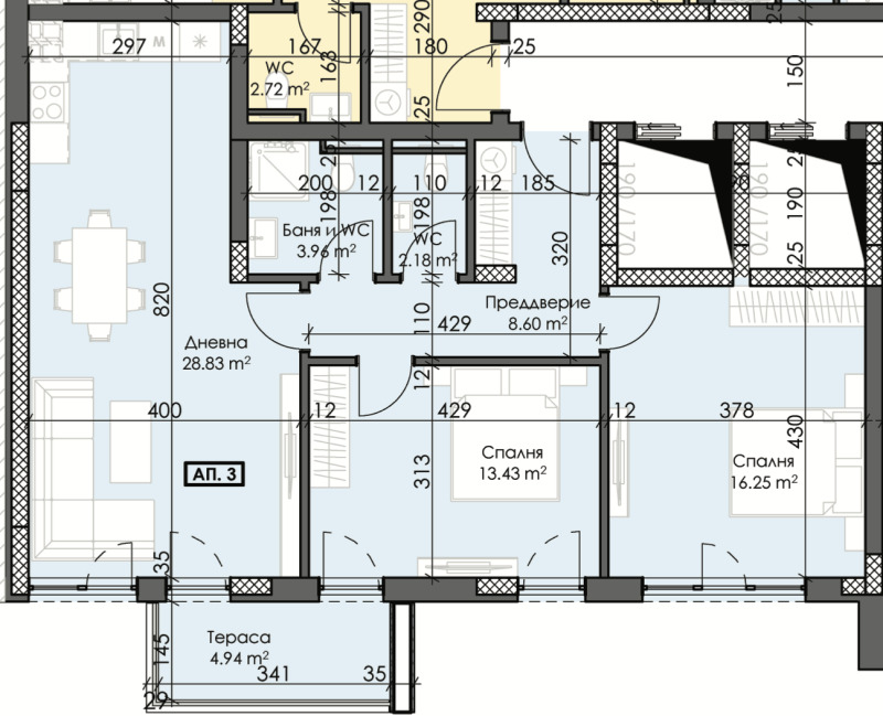 Продава 3-СТАЕН, гр. Пловдив, Тракия, снимка 6 - Aпартаменти - 47759130