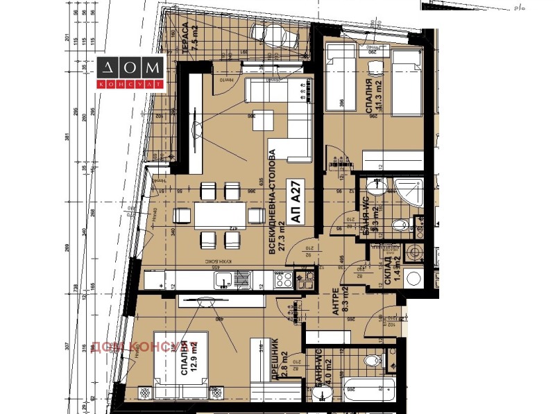 На продаж  2 спальні София , Кръстова вада , 113 кв.м | 20364076 - зображення [2]