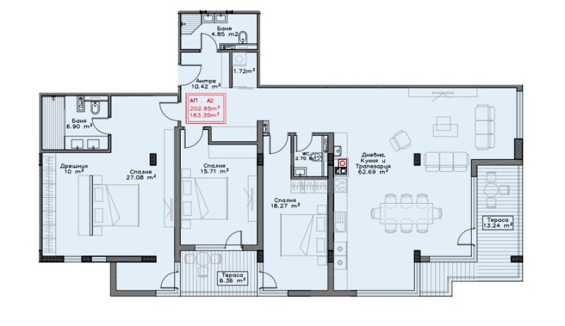 Zu verkaufen  3 Schlafzimmer Sofia , Studentski grad , 242 qm | 94351698 - Bild [2]