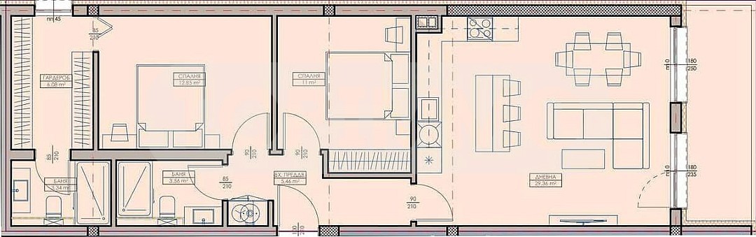 Продава 3-СТАЕН, гр. Варна, Кайсиева градина, снимка 3 - Апартаменти - 52810481