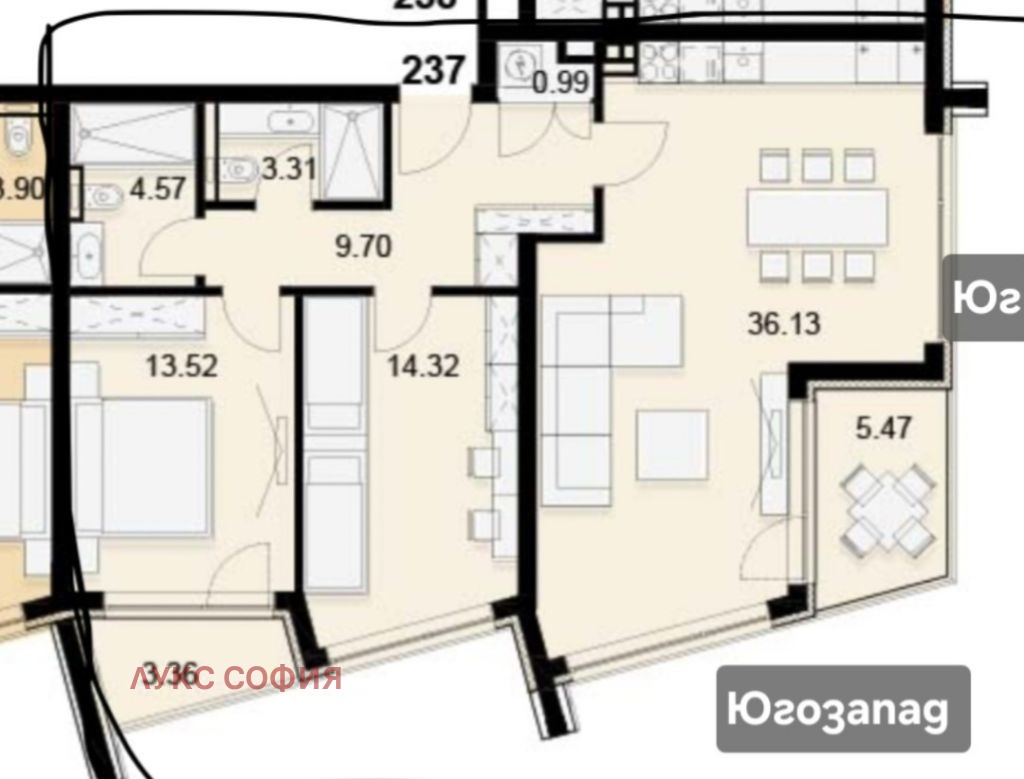 Продава 3-СТАЕН, гр. София, Симеоново, снимка 2 - Апартаменти - 55798046