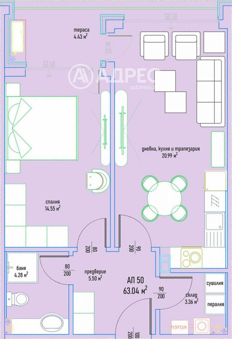 Na prodej  1 ložnice Sofia , Malinova dolina , 76 m2 | 35945620 - obraz [4]