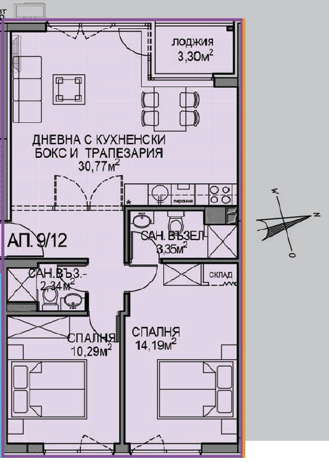 Продава  3-стаен град София , Обеля 2 , 86 кв.м | 27376865 - изображение [2]