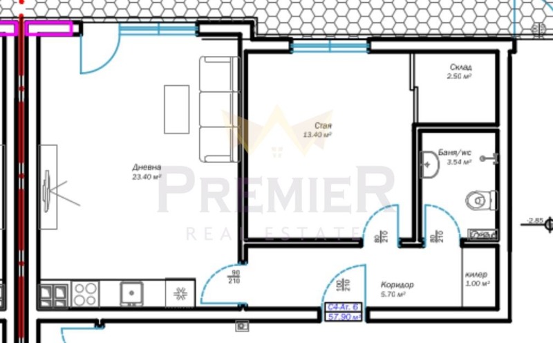 Na sprzedaż  1 sypialnia Warna , m-t Pczelina , 74 mkw | 70774606 - obraz [5]