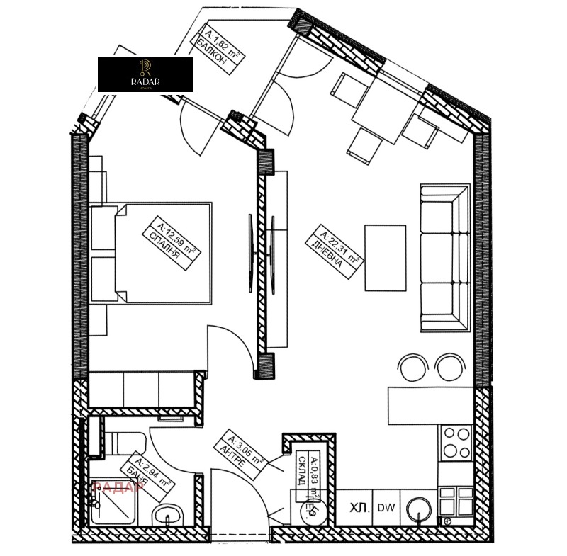 En venta  1 dormitorio Sofia , Vitosha , 57 metros cuadrados | 16233768 - imagen [11]