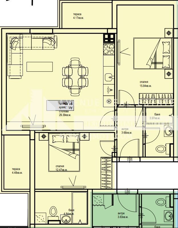 En venta  2 dormitorios Plovdiv , Karshiyaka , 109 metros cuadrados | 45837370 - imagen [4]