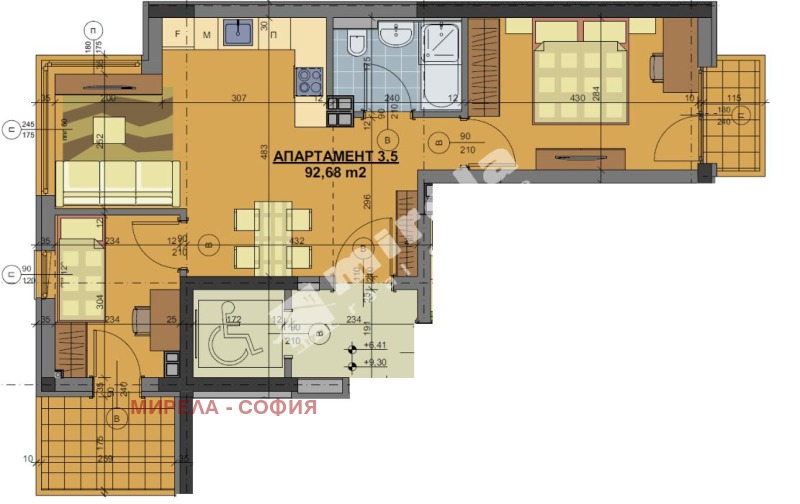 Zu verkaufen  2 Schlafzimmer Sofia , Zentar , 92 qm | 12352113