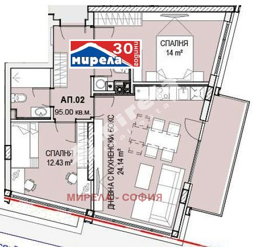 На продаж  2 спальні София , Кръстова вада , 95 кв.м | 54285750