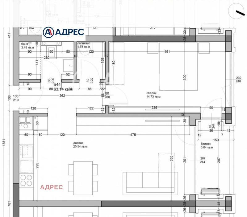 Продаја  1 спаваћа соба Варна , Аспарухово , 74 м2 | 46729426 - слика [4]