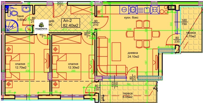 На продаж  2 спальні область Пловдив , Асеновград , 97 кв.м | 79912147 - зображення [2]