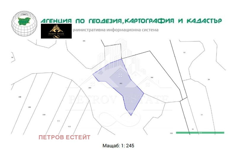 Продава ПАРЦЕЛ в област Пазарджик, гр. Велинград - 1244 кв.м / 6 300 € » 12 321.73 лв., ПЕТРОВ ЕСТЕЙТ