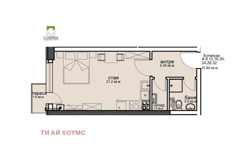 Продава 1-СТАЕН, гр. София, Витоша, снимка 2 - Aпартаменти - 48598580