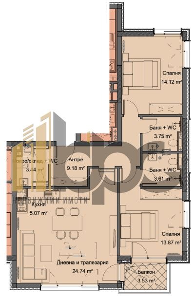 Продава  3-стаен град София , м-т Камбаните , 117 кв.м | 82225486 - изображение [3]