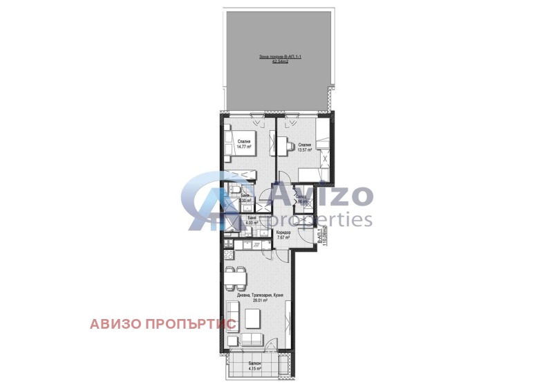 En venta  2 dormitorios Sofia , Krastova vada , 110 metros cuadrados | 65405012 - imagen [2]