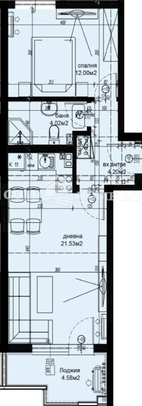 Na prodej  1 ložnice Plovdiv , Christo Smirnenski , 66 m2 | 58984990 - obraz [2]