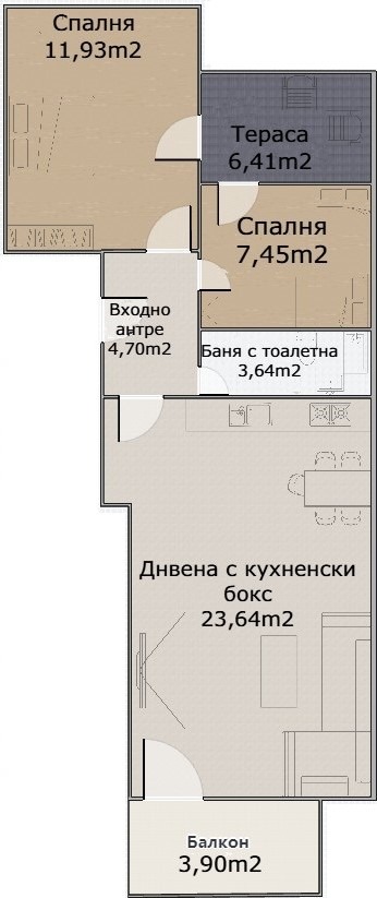 De vânzare  2 dormitoare Plovdiv , Ciuciuc Parij , 99 mp | 16746819 - imagine [2]