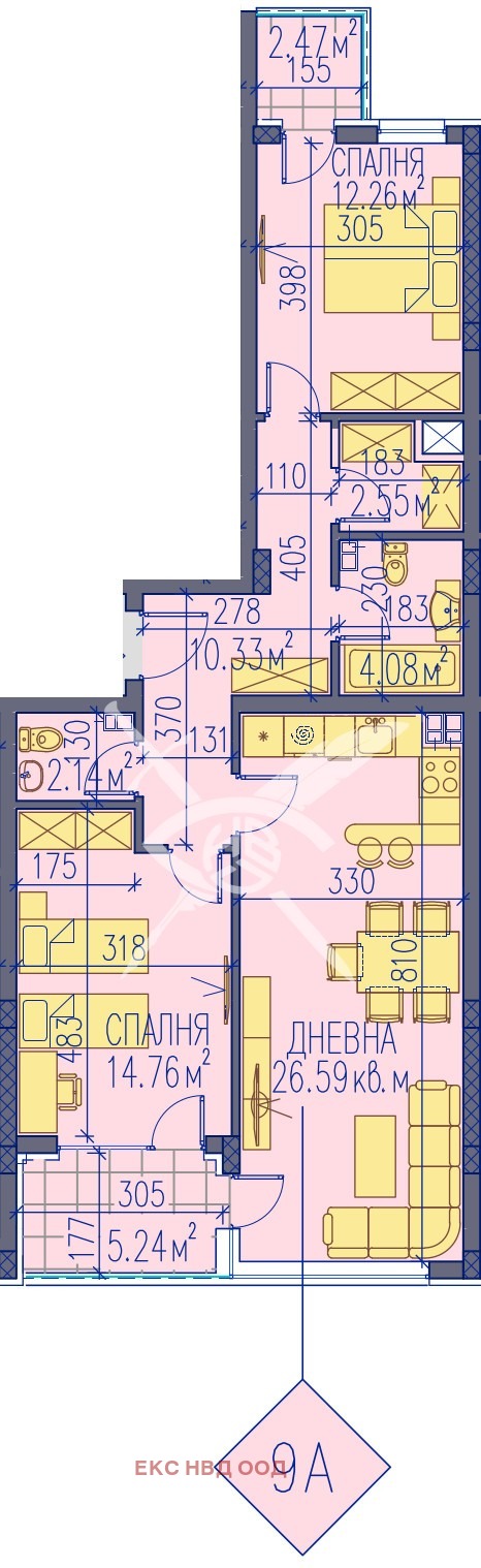 En venta  2 dormitorios Plovdiv , Izgrev , 112 metros cuadrados | 85579448