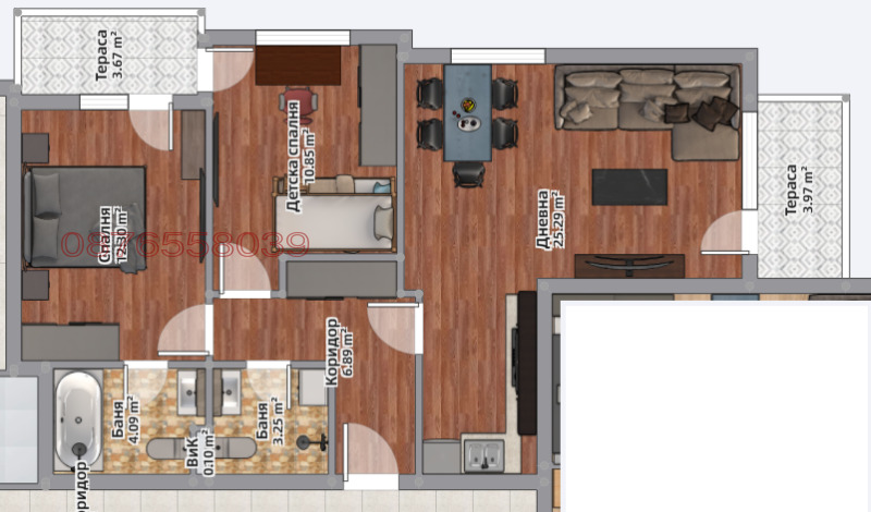Продава 3-СТАЕН, гр. Благоевград, Освобождение, снимка 2 - Апартаменти - 52764541