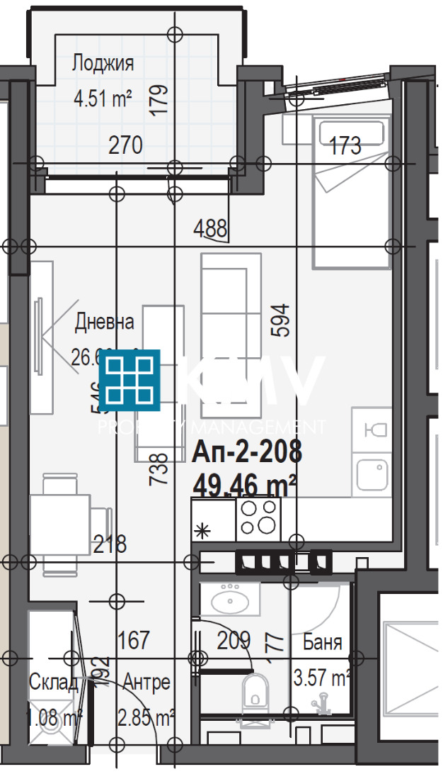 En venta  Estudio Sofia , Serdika , 58 metros cuadrados | 23783629 - imagen [3]