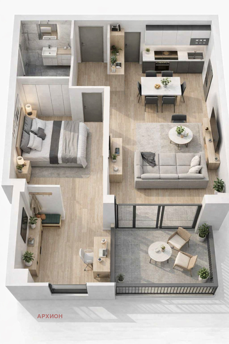 Продава 2-СТАЕН в град София, Люлин 2 - 84 кв.м / 163 215 € » 319 220.79 лв., АРХИОН