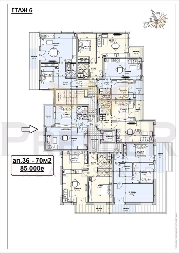 Myytävänä  1 makuuhuone Varna , Vladislav Varnentšik 2 , 70 neliömetriä | 37396438 - kuva [3]