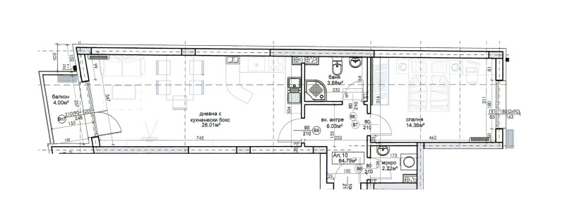 Till salu  1 sovrum Stara Zagora , Jeleznik - centar , 93 kvm | 50215096 - bild [2]