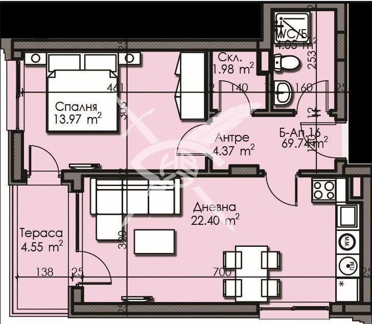 Продава 2-СТАЕН, гр. Бургас, Изгрев, снимка 2 - Aпартаменти - 48278801