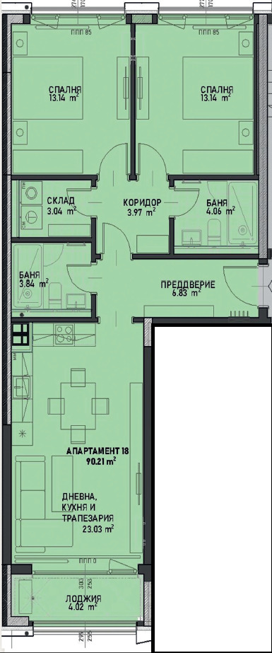 In vendita  2 camere da letto Sofia , Tsentar , 108 mq | 71577598 - Immagine [2]