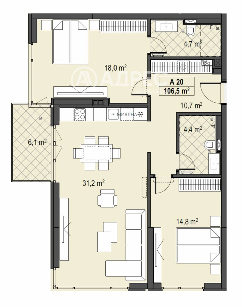 Продава 3-СТАЕН, гр. София, Бояна, снимка 3 - Апартаменти - 52454451