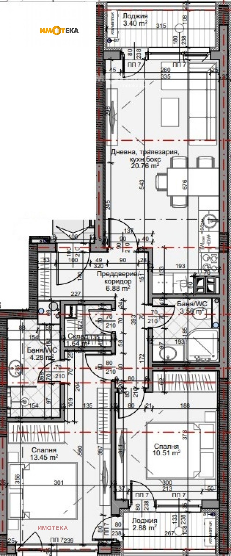 En venta  2 dormitorios Sofia , Mladost 4 , 97 metros cuadrados | 23275478