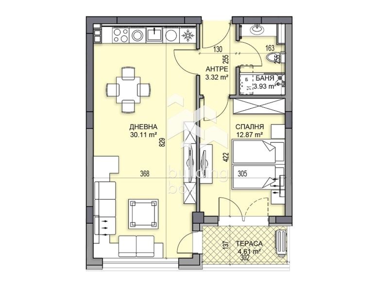 À venda  1 quarto Plovdiv , Gagarin , 77 m² | 51796346 - imagem [2]