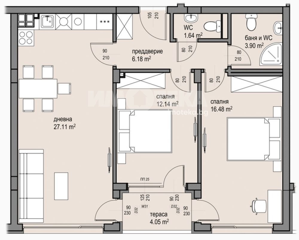 Продава 3-СТАЕН, гр. София, Малинова долина, снимка 4 - Апартаменти - 55090119