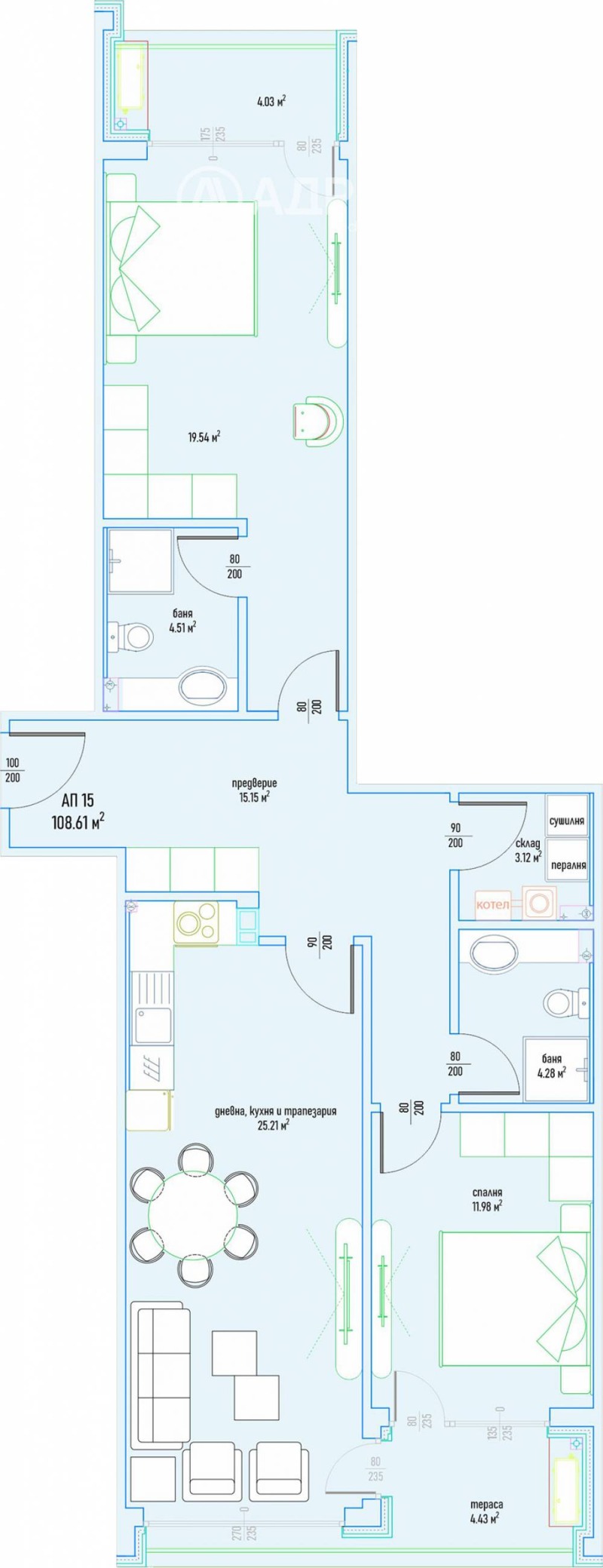 Продава 3-СТАЕН, гр. София, Малинова долина, снимка 3 - Aпартаменти - 49433762