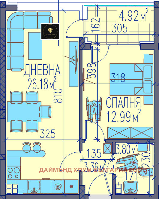 Myytävänä  2 makuuhuonetta Plovdiv , Trakija , 71 neliömetriä | 45740609 - kuva [2]