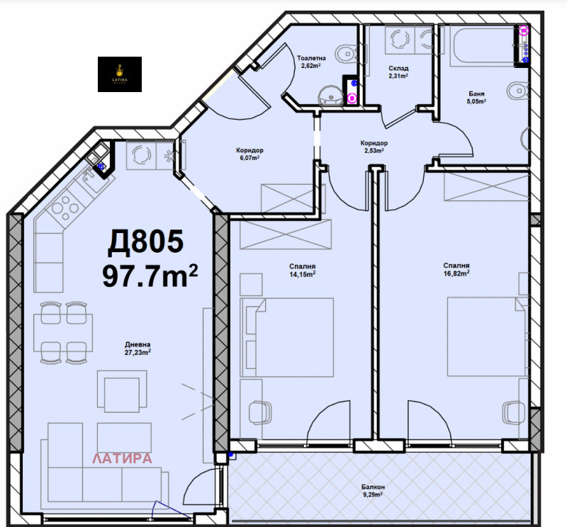 À vendre  2 chambres Sofia , Poligona , 116 m² | 30235403