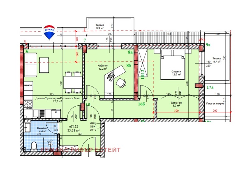In vendita  2 camere da letto Ruse , Shirok tsentar , 106 mq | 43341752