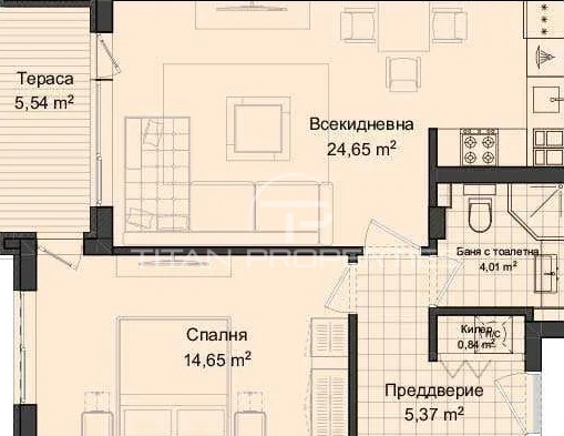 For Sale  1 bedroom Plovdiv , Gagarin , 72 sq.m | 45106290