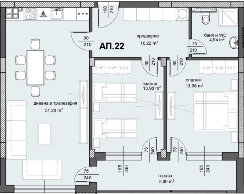 Продава  3-стаен, град Пловдив, Център •  182 610 EUR • ID 45672002 — holmes.bg - [1] 