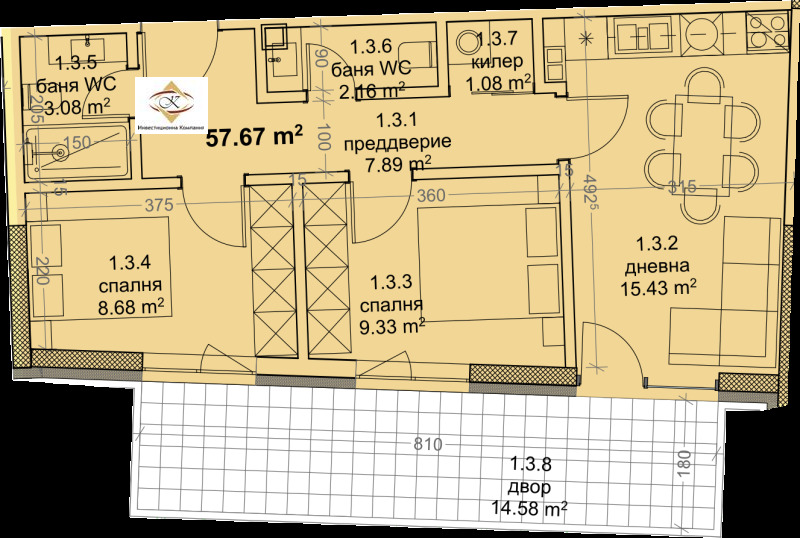 Zu verkaufen  2 Schlafzimmer Warna , Mladost 1 , 69 qm | 90988358 - Bild [3]