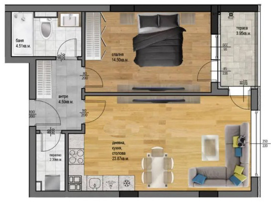 Продава  2-стаен град Пловдив , Остромила , 73 кв.м | 26215877 - изображение [2]