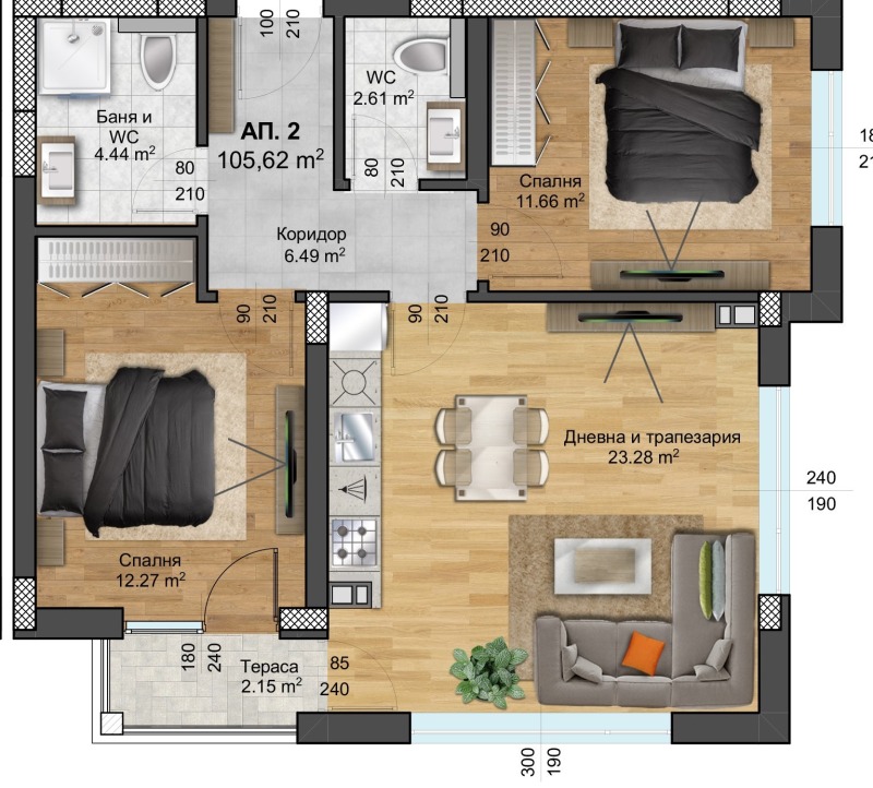 Продава 3-СТАЕН, гр. Пловдив, Христо Смирненски, снимка 5 - Апартаменти - 52445871