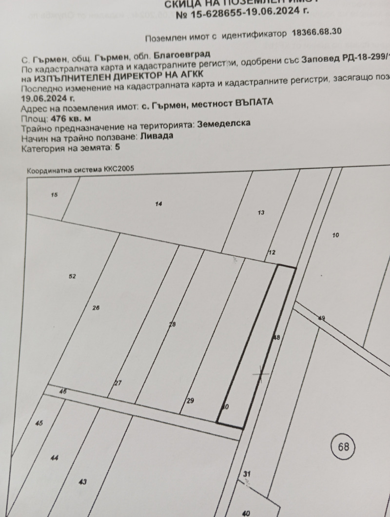 Продава ЗЕМЕДЕЛСКА ЗЕМЯ, с. Гърмен, област Благоевград, снимка 1 - Земеделска земя - 47343853