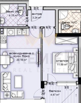 1 Schlafzimmer Kajsiewa gradina, Warna