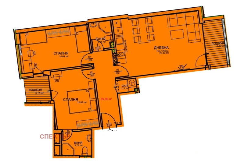 Na sprzedaż  2 sypialnie Sofia , Centar , 108 mkw | 96947863 - obraz [2]