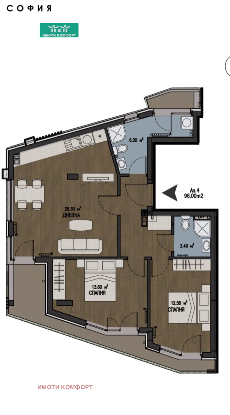 Satılık  2 yatak odası Sofia , Boyana , 115 metrekare | 16599514 - görüntü [2]