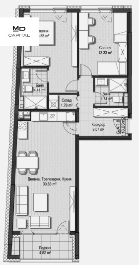 3-стаен град София, Кръстова вада 2