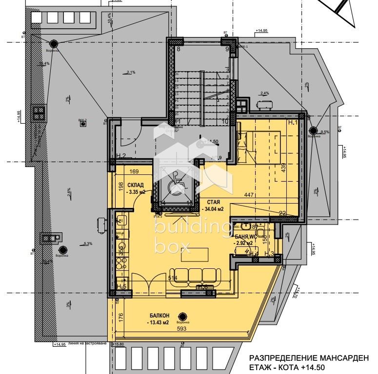 Продаја  1 спаваћа соба Софија , Лјулин - центар , 78 м2 | 74453018 - слика [2]