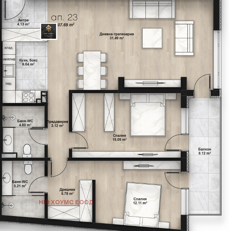 Satılık  2 yatak odası Sofia , Lyulin 2 , 123 metrekare | 24973524