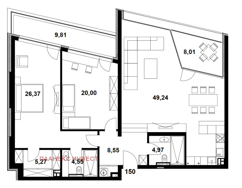 Satılık  2 yatak odası Sofia , Simeonovo , 176 metrekare | 64200368 - görüntü [7]